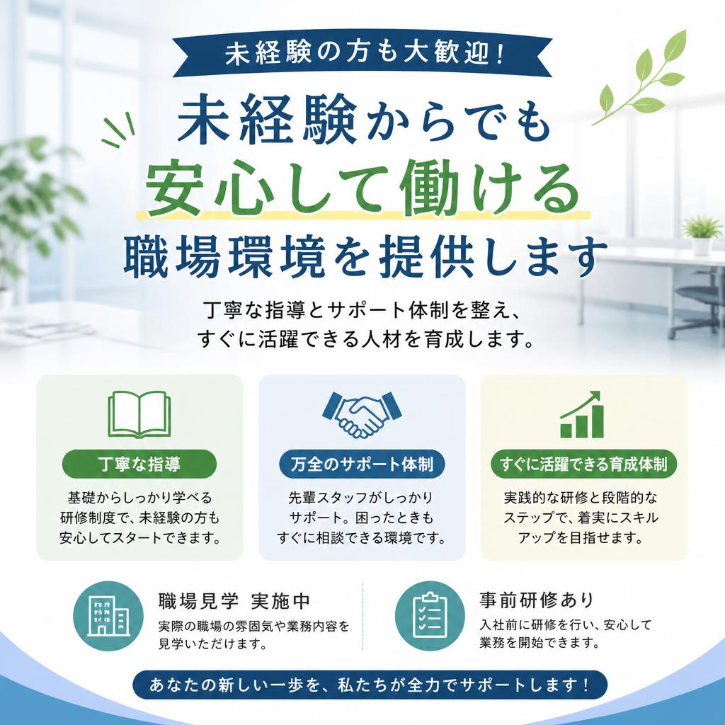 未経験者歓迎！安心の職場環境