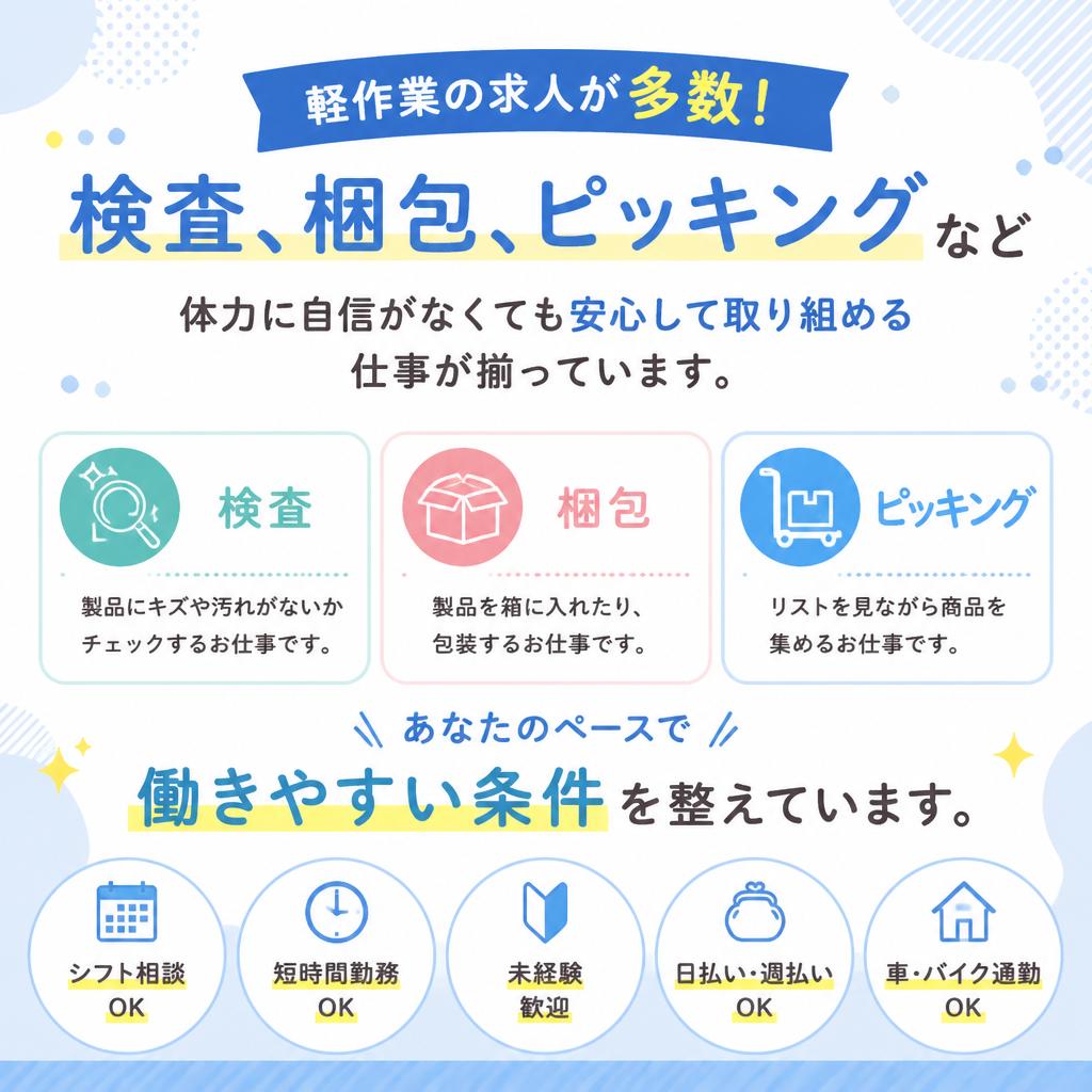 軽作業から始める新しいキャリア